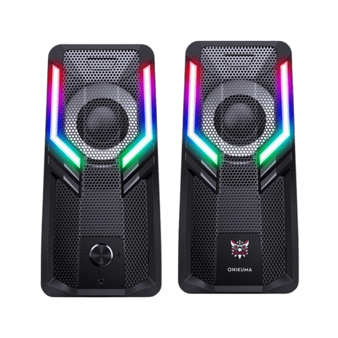 ONIKUMA G6 Gaming Speaker for PC/Phone 2.0 Channel RGB Atmosphere Light Stereo Bass 3.5mm AUX USB Wired Speaker