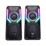 ONIKUMA G6 Gaming Speaker for PC/Phone 2.0 Channel RGB Atmosphere Light Stereo Bass 3.5mm AUX USB Wired Speaker