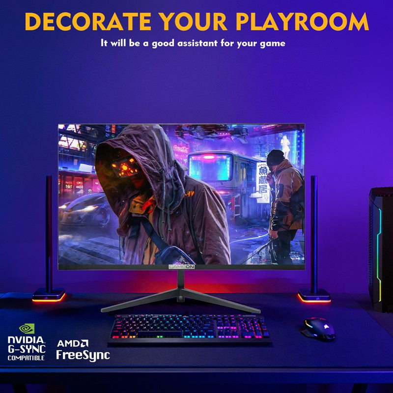 شاشة ألعاب GAMEON 27 بوصة QHD، 165 هرتز 1 مللي ثانية (2560 × 1440) 2K مسطحة IPS مع G-Sync و FreeSync - أسود 