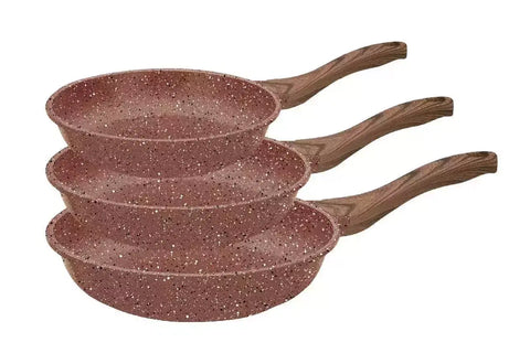K&I Fry Pan Granite Set Of - 20/24/28 cm - 3 pcs