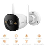 Imou 2E Secuirty Camera 3MP H.265 Bullet Wi-Fi Camera Full Color Weatherproof