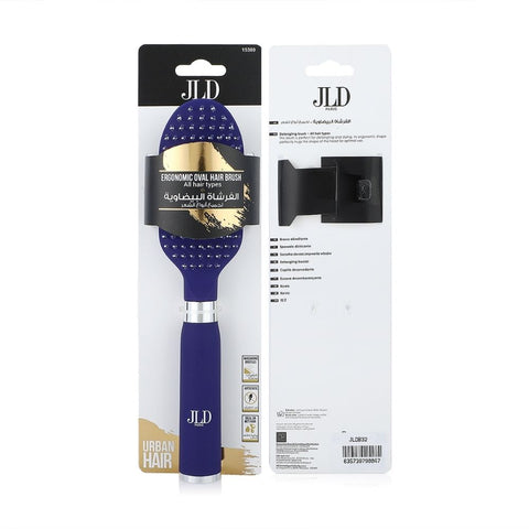 JLD Paris 15389, Ergonomic Oval Hair Brush, Detangling & Styling for All Hair Types