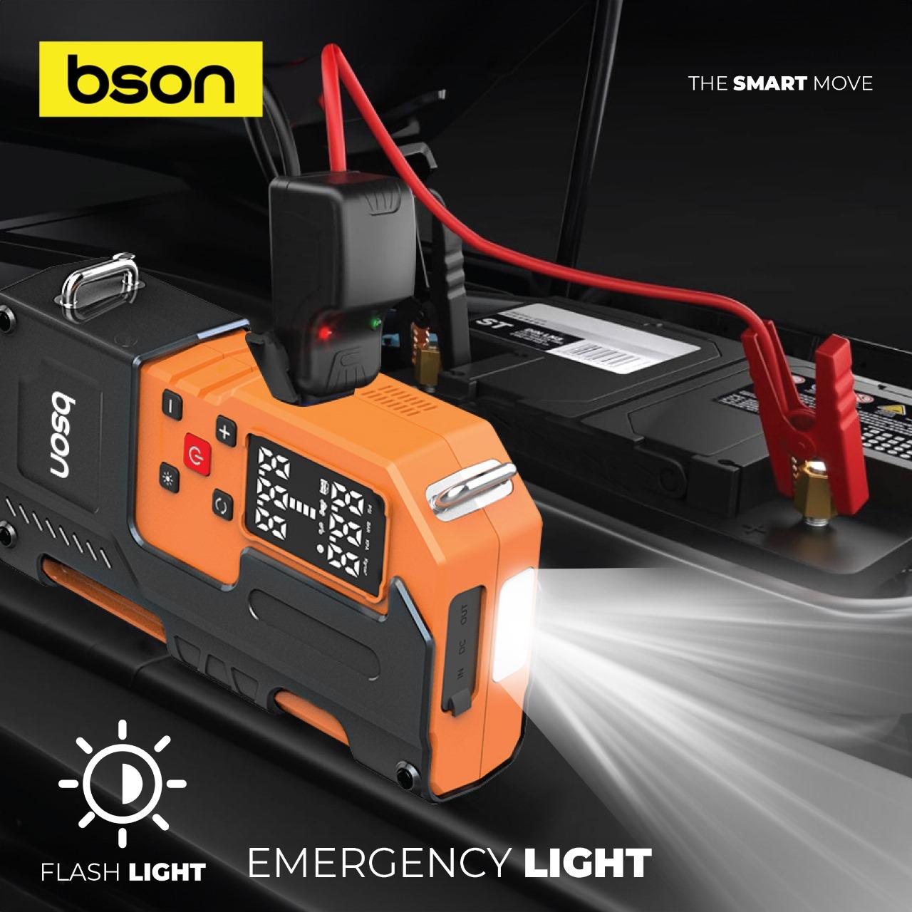 BSON Turbo Jump Starter with Air Inflator - 6-in-1 Emergency Kit
