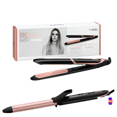 Babyliss Professional Styling Bundle: 24mm Ceramic Ionic Straightener + 19mm LED Curling Iron