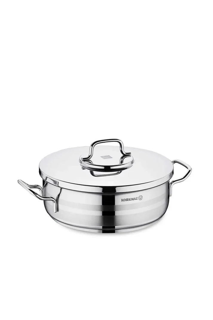 Korkmaz A2041 Extra Low Casserole – 7.0L, 32x9 cm – Stainless Steel Cookware (ASTRA2 Series)