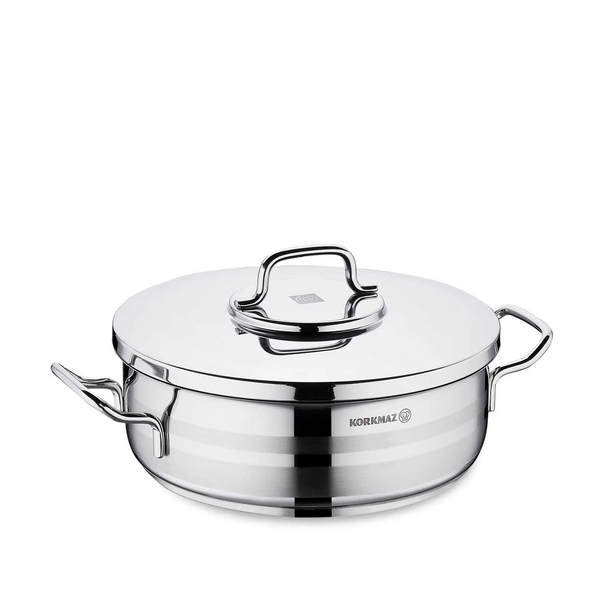 Korkmaz A2035 Low Casserole – 4.5L, 26x8.5 cm – Stainless Steel Cookware (ASTRA2 Series)