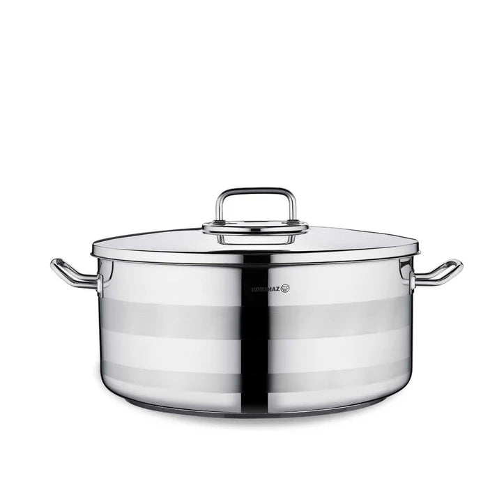 Korkmaz A2039 Low Casserole – 17.0L, 36x17 cm – Stainless Steel Cookware (ASTRA2 Series)