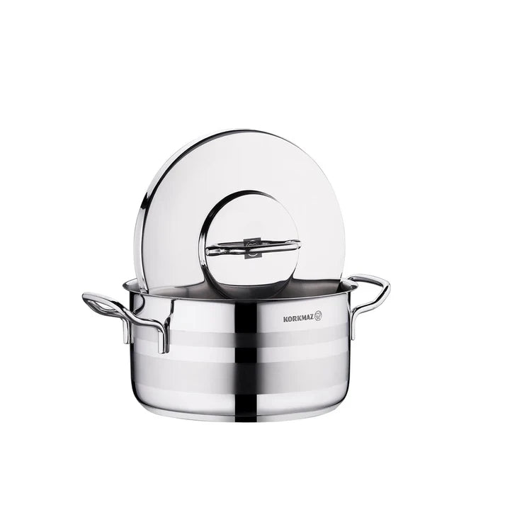 Korkmaz Astra2 Stainless Steel Casserole – 16 cm (1.8L) | Induction Base | Model A2021