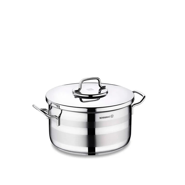 Korkmaz Astra2 A2024 Premium Stainless Steel Casserole – 22x12 cm | 4.35L | Induction-Ready | Elegant Mirror Finish