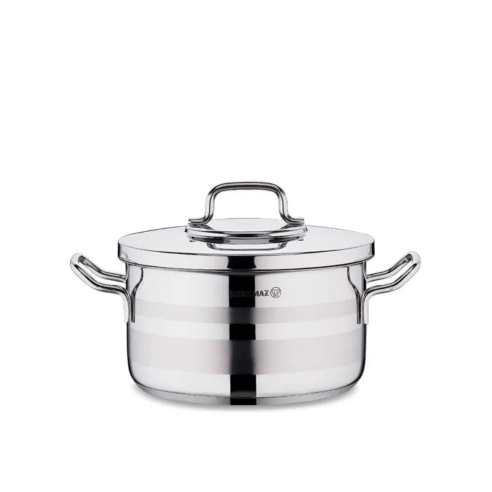 Korkmaz Astra2 A2025 Stainless Steel Casserole – 24x13 cm | 5.75L | Induction-Ready, Mirror Finish