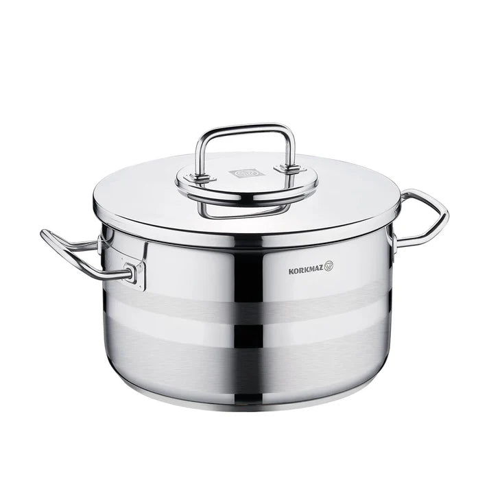 Korkmaz Astra2 A2028 Stainless Steel Casserole – 30x18 cm | 12.5L | Induction-Compatible, Professional-Grade Mirror Finish2