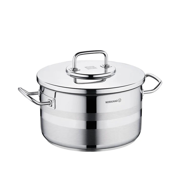 Korkmaz Astra2 A2029 Stainless Steel Casserole – 32x19 cm | 15.0L | Induction-Compatible, Professional-Grade Mirror Finish