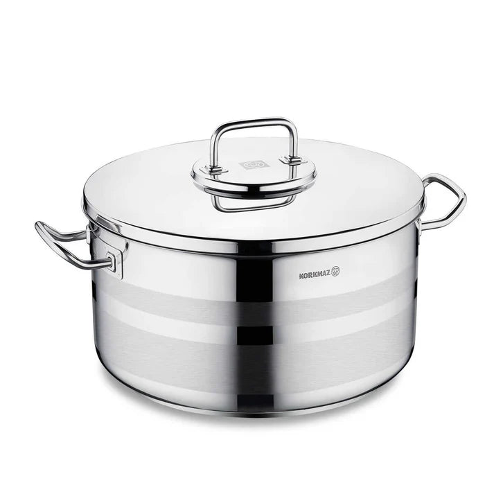 Korkmaz A2031 Astra 2 Casserole Pot – 31.0L Extra-Large Stainless Steel Cookware, 40x25 cm