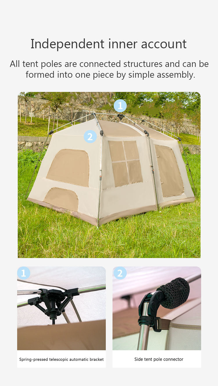 Chanodug Quick-Open Waterproof Camping Tent for 6–8 Persons – 4 × 2.8 m