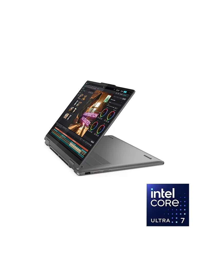 لينوفو لابتوب Yoga 7 2-in-1 بشاشة لمس مقاس 14 بوصة بدقة WUXGA – معالج Intel Core Ultra 7 155U، رام 16 جيجا، هارد SSD سعة 512 جيجا، كرت شاشة Intel Graphics، نظام Windows 11 Home، لوحة مفاتيح بإضاءة خلفية عربي وإنجليزي، رمادي ستورم، ضمان سنتين + قلم