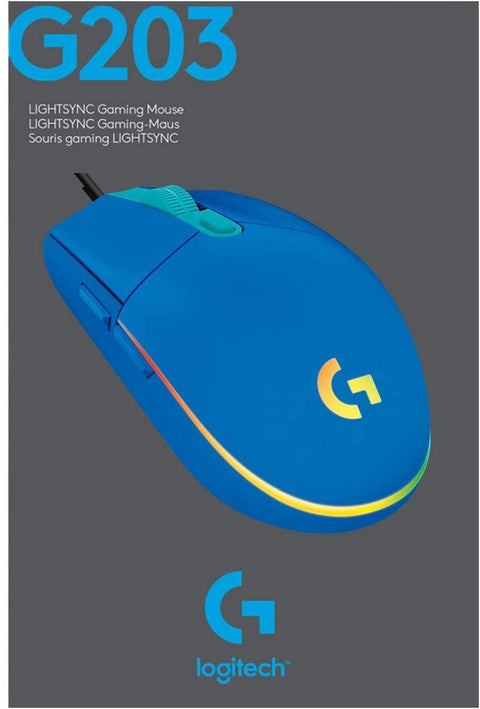 Logitech G203 LIGHTSYNC RGB Lighting Gaming Mouse - Blue