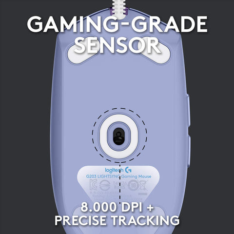 Logitech G203 LIGHTSYNC RGB Lighting Gaming Mouse - Lilac
