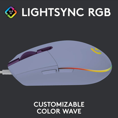 Logitech G203 LIGHTSYNC RGB Lighting Gaming Mouse - Lilac
