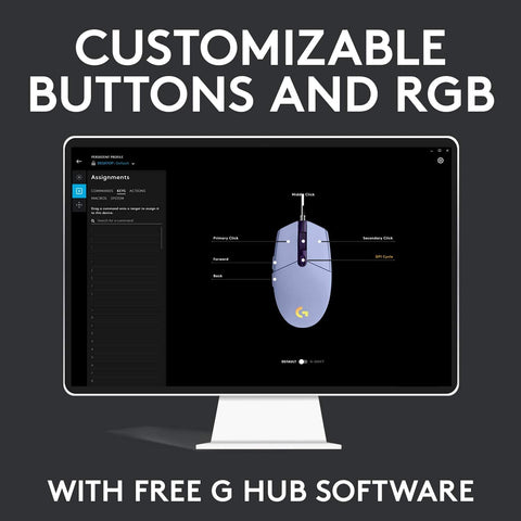 Logitech G203 LIGHTSYNC RGB Lighting Gaming Mouse - Lilac