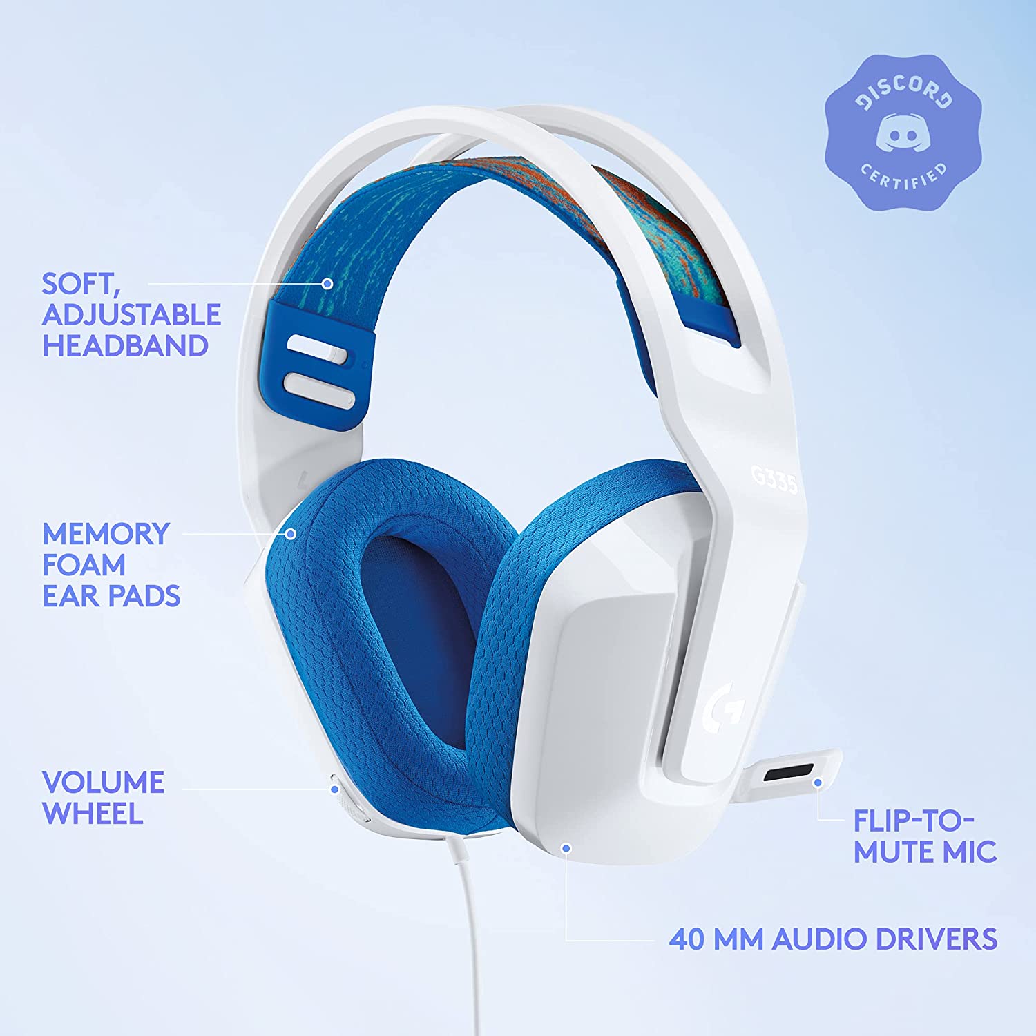 Logitech G335 Wired Gaming Headset - White - Level UpLogitechPC5.10E+12