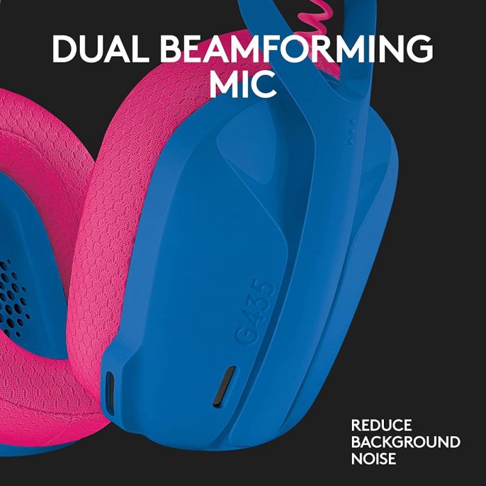 Logitech G435 LIGHTSPEED & Bluetooth Wireless Gaming Headset - Blue - Level UpLogitechPC5.10E+12