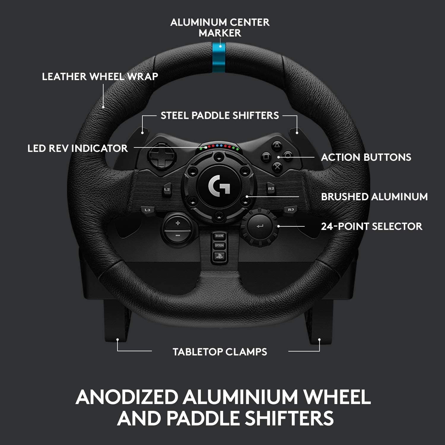 Logitech G923 Driving Force Racing Wheel + Shifter For PS5 & PS4 & PC - Level UpLogitechAccessories5.10E+12