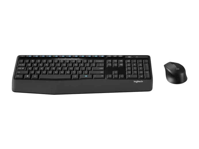 طقم Logitech MK345 Comfort كيبورد وماوس لاسلكي عربي/إنجليزي بتصميم مريح – أسود