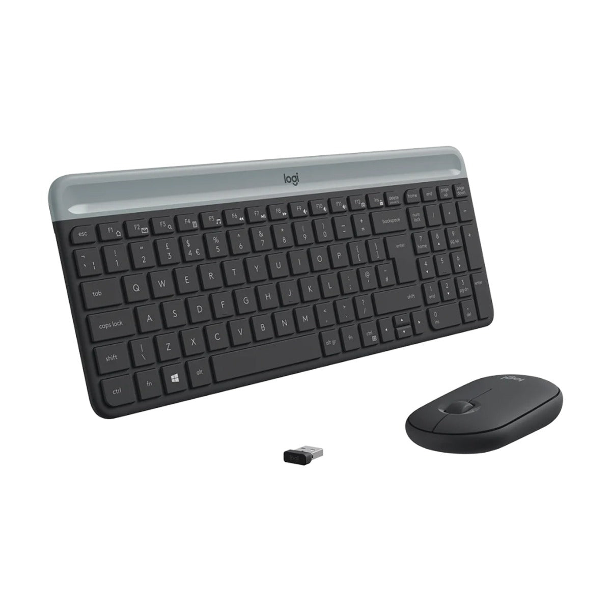 لوجيتك MK470، مجموعة لوحة مفاتيح وماوس لاسلكي نحيف – إنجليزي/عربي