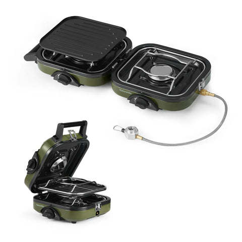 Naturehike Double Burner Folding Gas Stove - Army Green