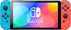 نموذج OLED لجهاز Nintendo Switch مع Joy Con باللونين الأحمر النيون والأزرق النيون