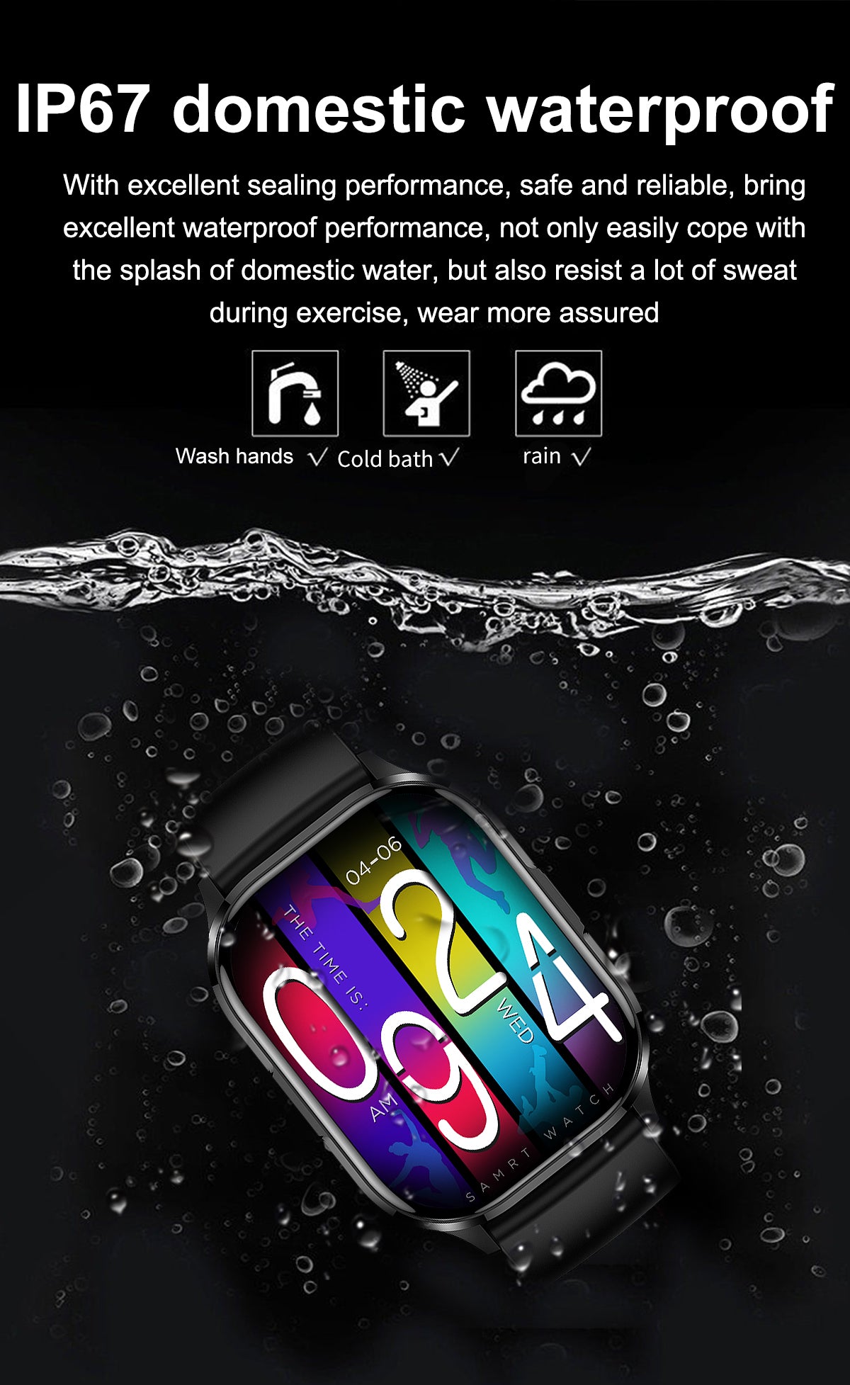 SIA SW 8002 Smart watch ,Amoled BT call(Black)
