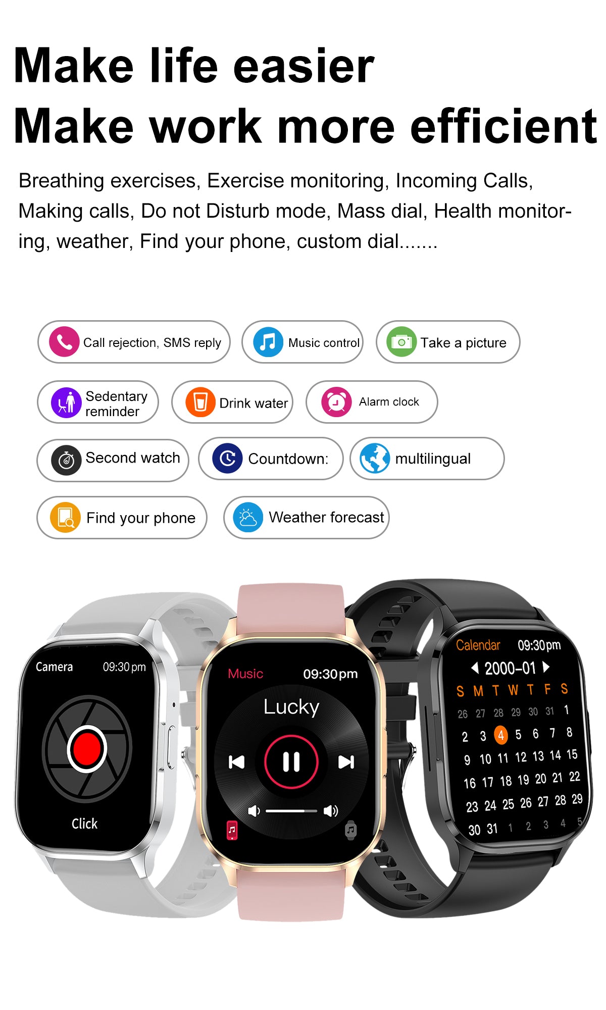 SIA SW 8002 Smart watch ,Amoled BT call(Black)