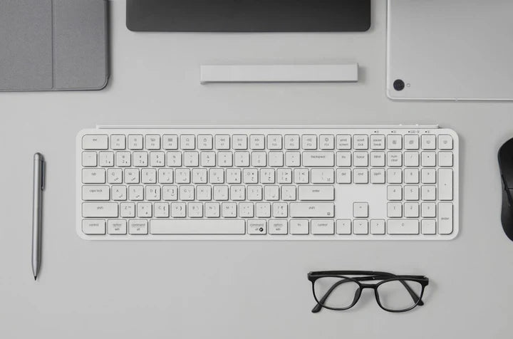 Keychron, B6 Pro Ultra-Slim Wireless ZMK Custom Keyboard for Windows & Mac, English/Arabic - Ivory White