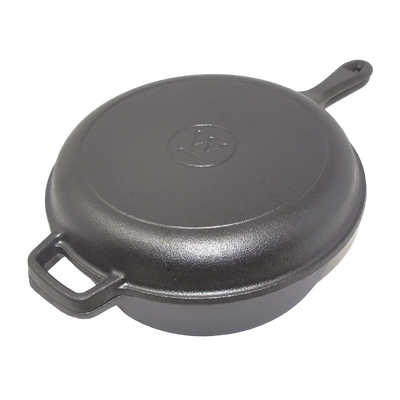 Westinghouse 3-Quart Pre-Seasoned Cast Iron Dutch Oven with 26 cm Skillet Lid – Black