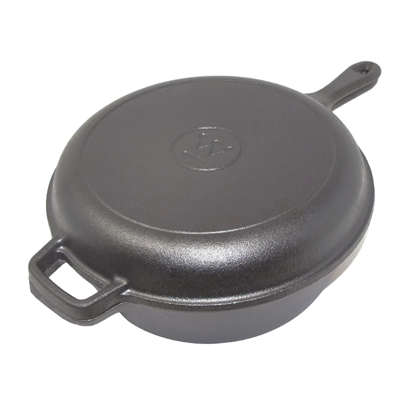 Westinghouse 3-Quart Pre-Seasoned Cast Iron Dutch Oven with 10.25-Inch Skillet Lid – Black