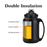 D.Kadi KD7067, Gym Outdoor Sports Vacuum Water Bottle 1500ml