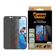 PanzerGlass® Privacy Screen Protector Privacy iPhone 16 | Ultra-Wide Fit