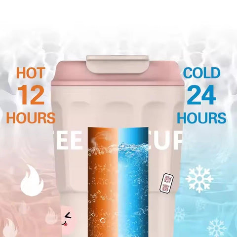 D.kadi KD7060 Vacuum Coffee Mug, Stainless Steel - 380 ml