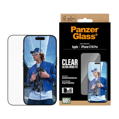 PanzerGlass Screen Protector iPhone 17, 17 Pro, 17 Air, 17 Pro Max | Ultra- Wide Fit w. EasyAligner