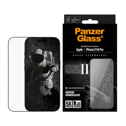PanzerGlass Ceramic II Screen Protector iPhone 17, 17 Pro, 17 Air, 17 Pro Max | Ultra- Wide Fit w. EasyAligner
