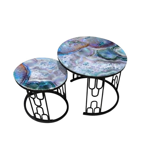 2-Piece Marble Center Table Set (70 cm & 50 cm)