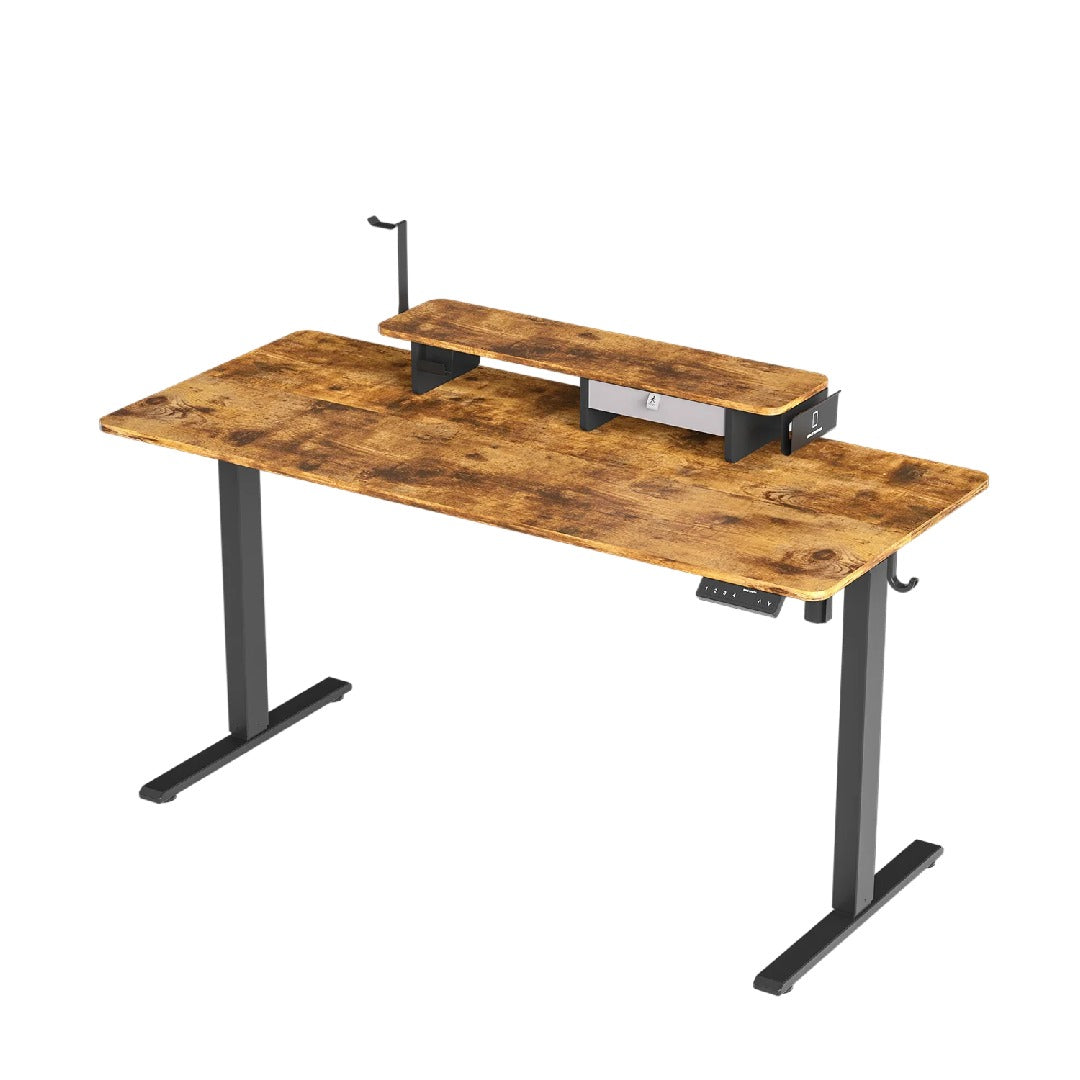 Kingsmith ETSFI21 Smart Height Adjustable Table - Antique Wood