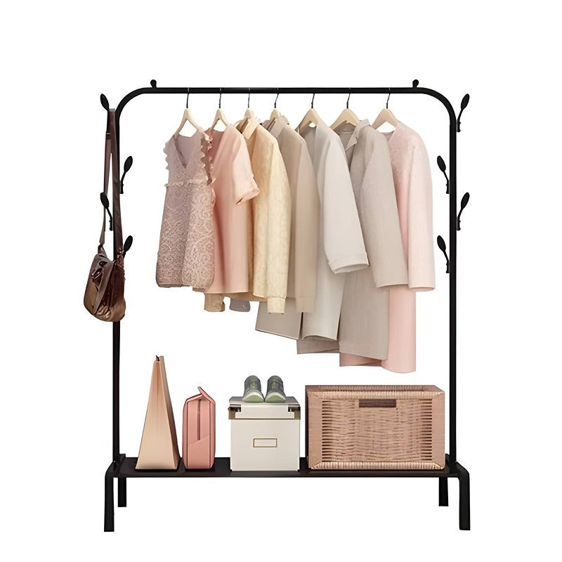Cloth Rack K933, Stainless Steel Leaf Design - Black