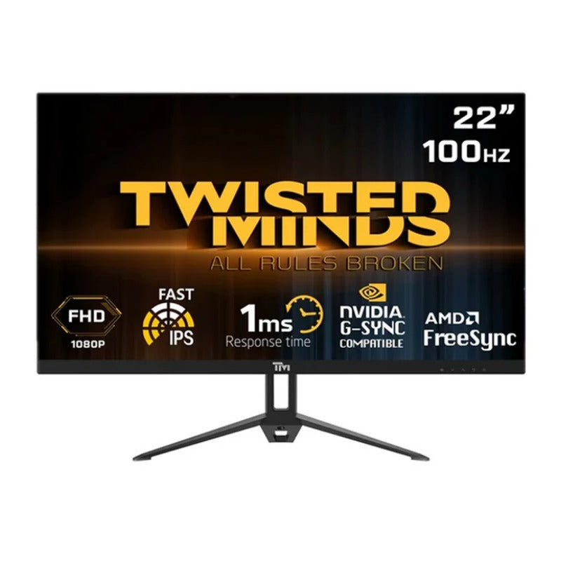 شاشة ألعاب تويستد مايندز TM22FHD100IPS مقاس 22 بوصة بدقة FHD ولوحة IPS، 100 هرتز، 1 مللي ثانية - أسود (ضمان 14 يومًا)