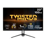 شاشة ألعاب تويستد مايندز TM22FHD100IPS مقاس 22 بوصة بدقة FHD ولوحة IPS، 100 هرتز، 1 مللي ثانية - أسود (ضمان 14 يومًا)