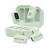 Hollyland LARK A1 Combo 2-Person Wireless Microphone System with USB-C and Lightning Connectors – Mint Green