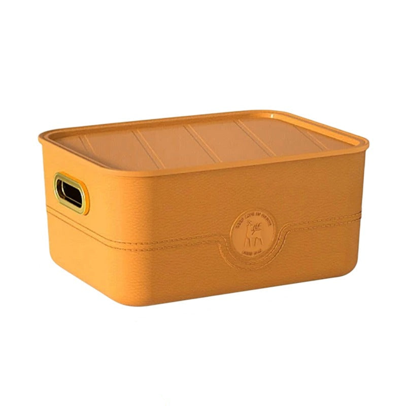 Large Plastic Storage Box with Lid & Built-In Handles (35 x 26.5 x 16 cm)