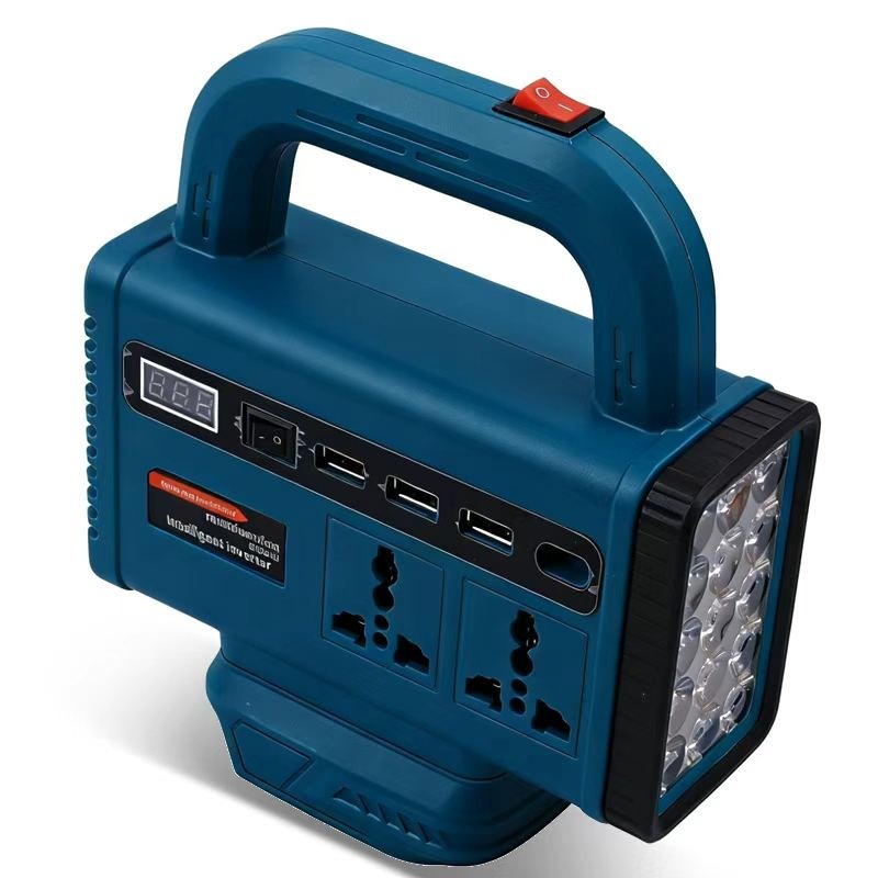 Compact 150W Portable Power Station with 68V Detachable Lithium Battery, Dual AC Outlets, 3 USB-A Ports