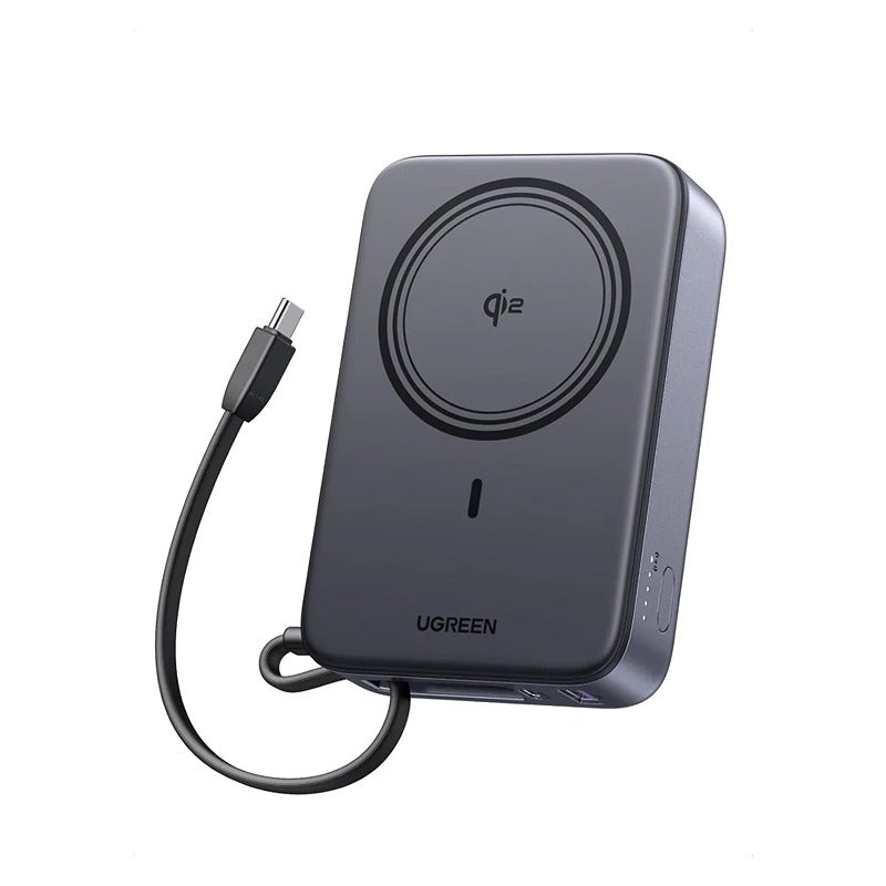 UGREEN Magnetic Wireless Power Bank 20000mAh 30W USB-C + 15W Qi2 – Space Gray