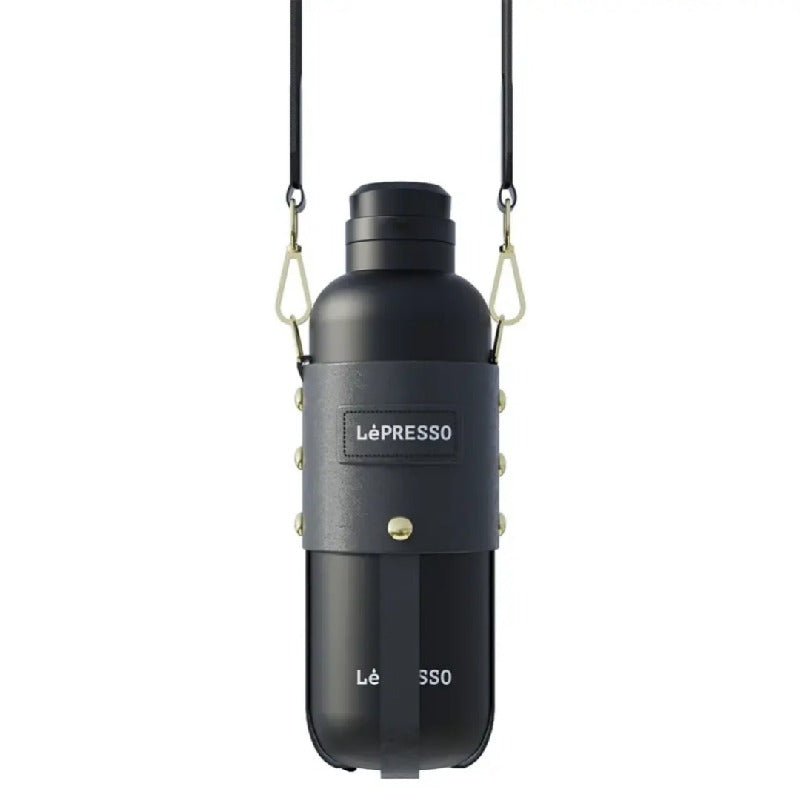 LePresso ThermaTrail Thermos Bottle with Crossbody Strap